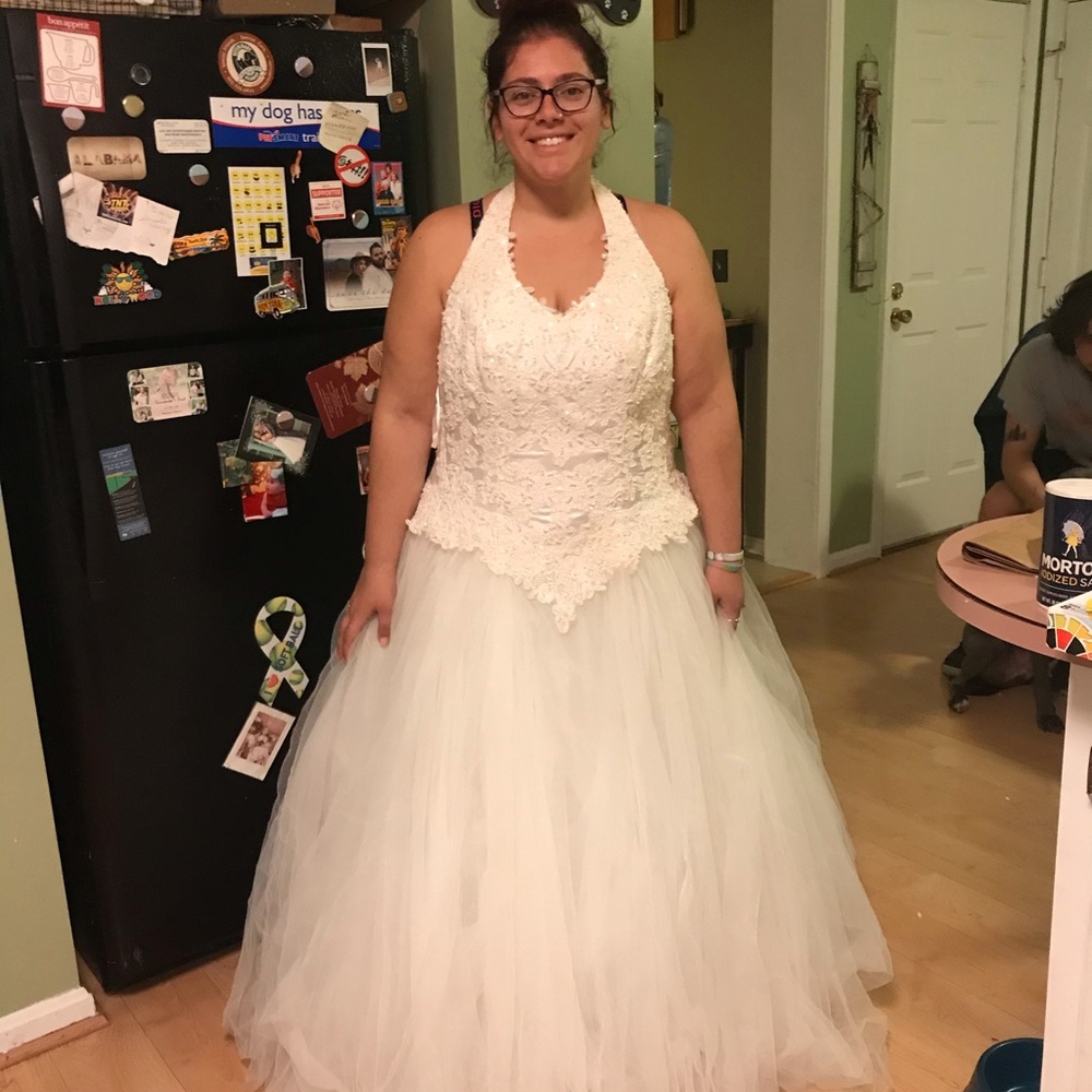 David’s Bridal wedding ballgown